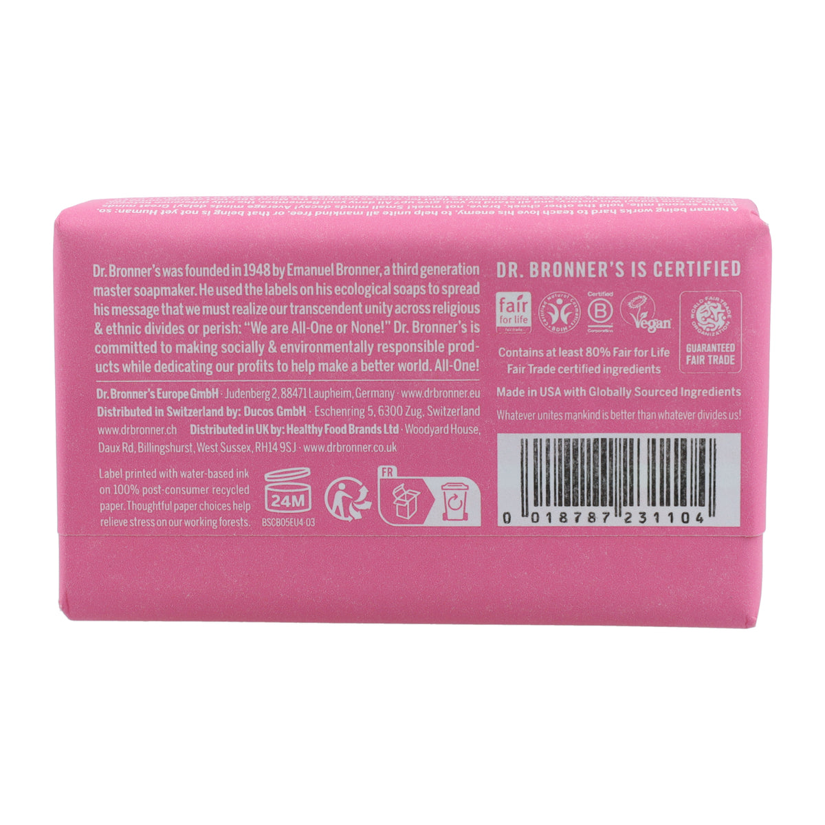 Jabón en pastilla Flor de Cerezo Dr.Bronner's 140 g