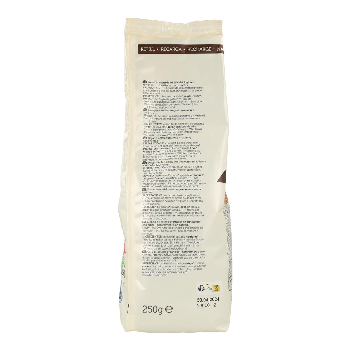 Café de Cereales Yannoh Instantáneo ECO Lima, 250 g