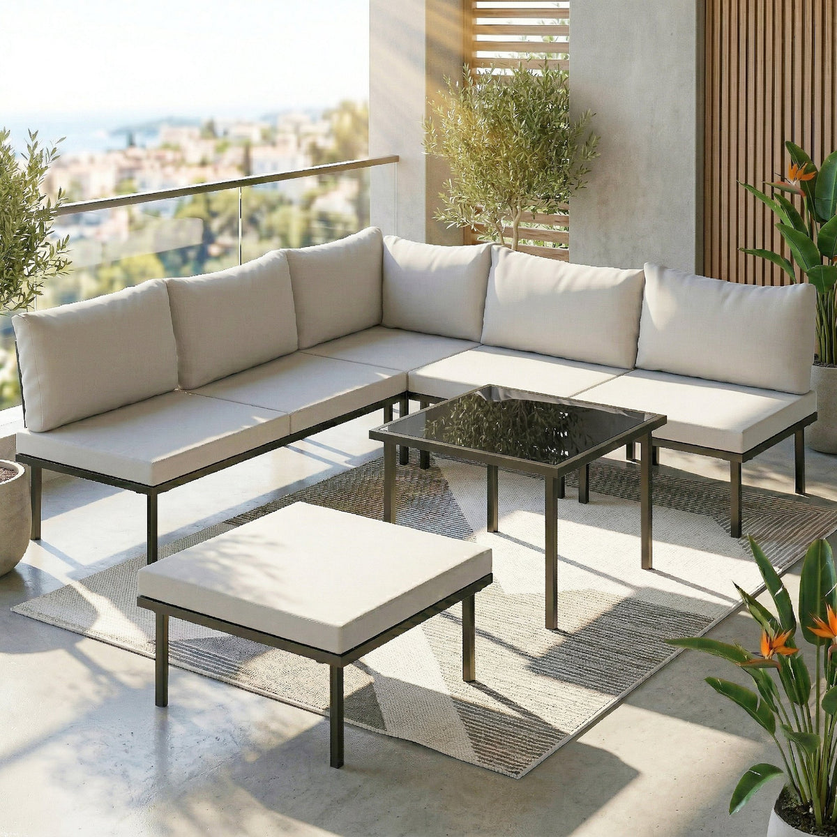 Muebles De Jardín Outsunny Metal, Poliéster Gris Claro 116x60.5x64 Cm_1