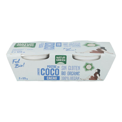 Postre de Coco Cacao Naturgreen, 2 X 125 g