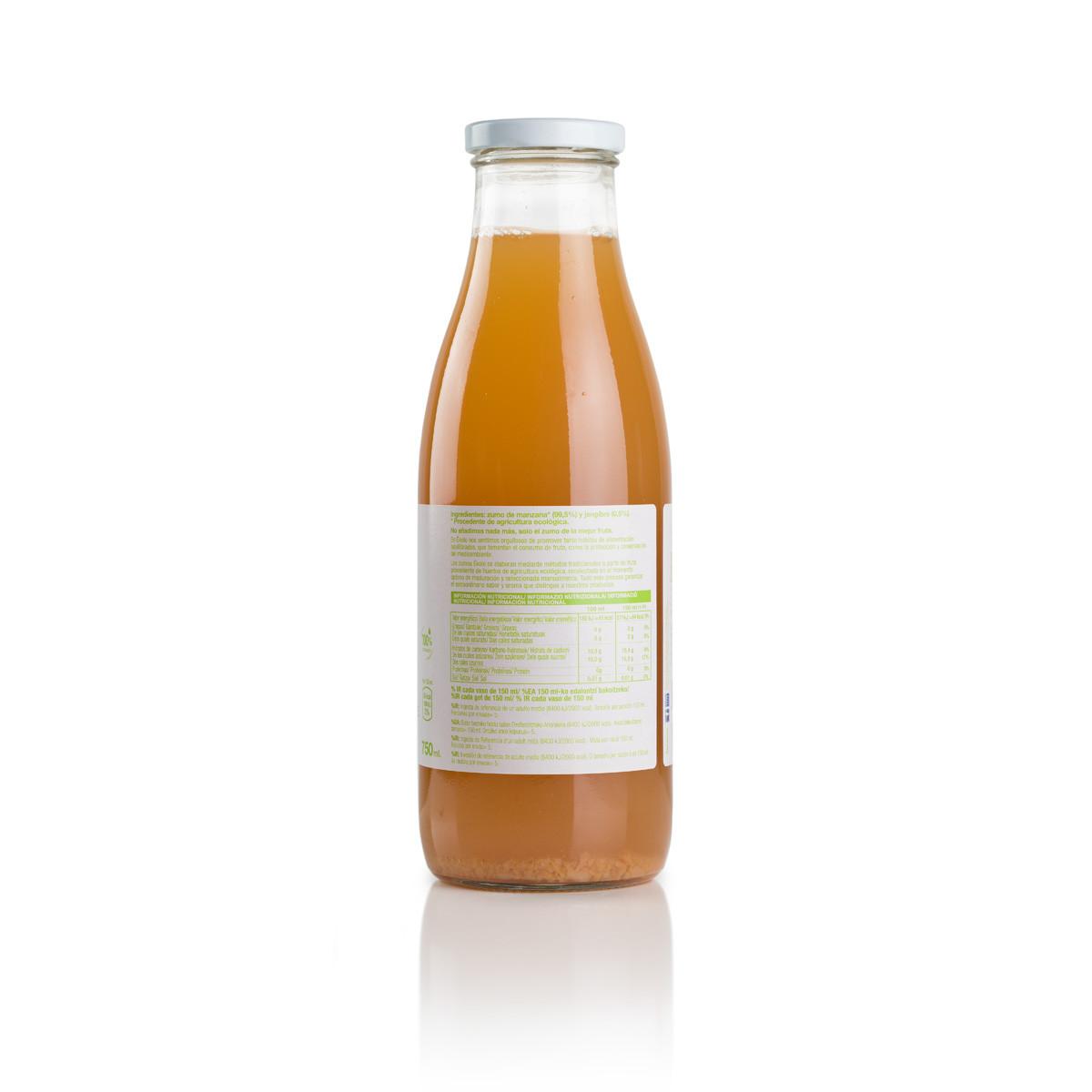 Zumo de Manzana y Jengibre 100% exprimido Ecológico Ékolo 750 ml