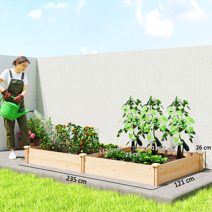 Jardinera Outsunny Madera De Abeto Madera Natural 235x121x26 Cm_2