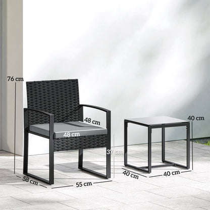 Conjunto De Jardín Outsunny Acero, Pe Gris Claro 58x55x76 Cm_2