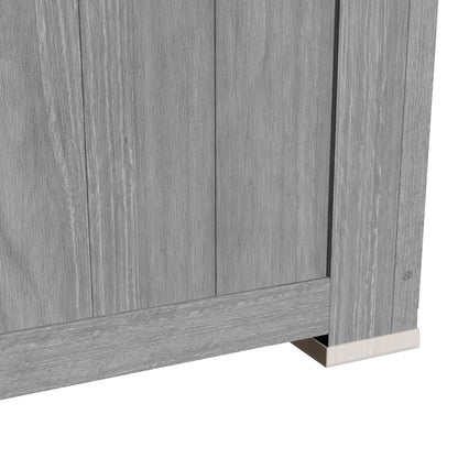 Cobertizo De Madera Outsunny Madera De Abeto Gris 127x65x168 Cm_3