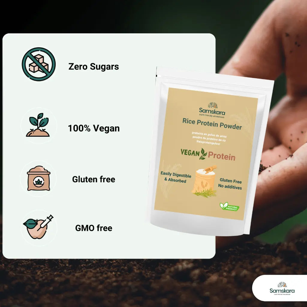 Proteína De Arroz Blanco - 500g | Proteína Vegetal En Polvo Vegana Para Batidos Y Repostería, Sin Azúcares Añadidos_3