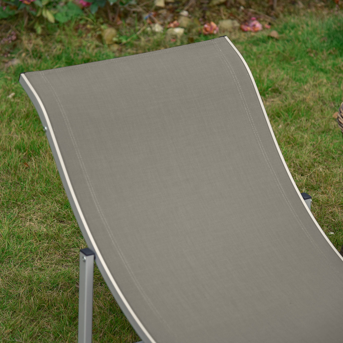 Conjunto De Tumbonas Outsunny Aluminio, Textilene Gris 165x61x63 Cm_3