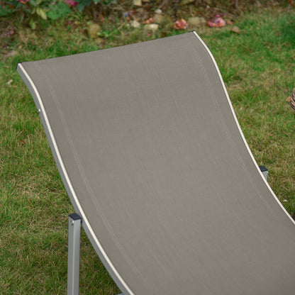Conjunto De Tumbonas Outsunny Aluminio, Textilene Gris 165x61x63 Cm_3
