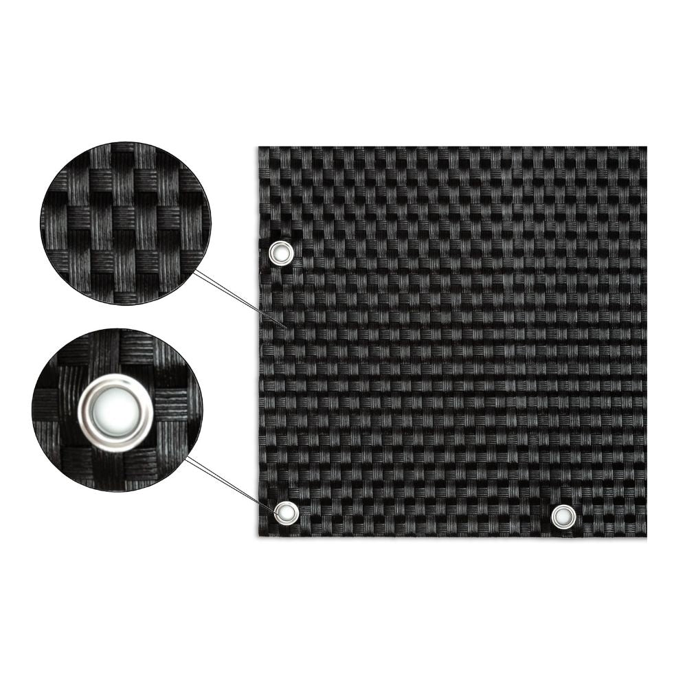 Panel De Ratán Para Balcón O Valla (negro) 100x500 Cm_0