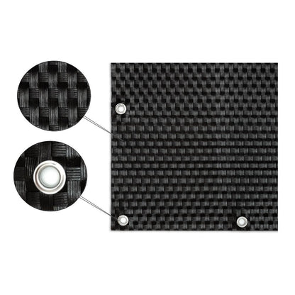 Panel De Ratán Para Balcón O Valla (negro) 100x500 Cm_0
