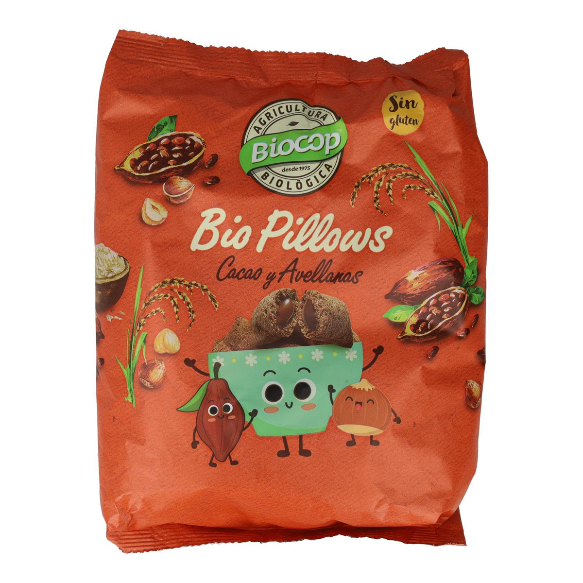 Biopillows cacao avellanas sin gluten Biocop 300 g