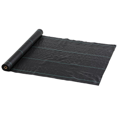 Malla Antimaleza 60 G/m² Para Control Malas Outsunny 10000x100cm Negro_0
