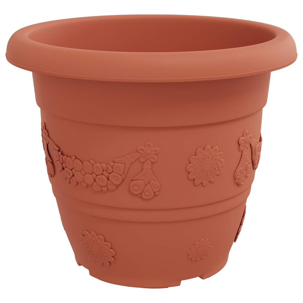 Maceta Redonda Para Flores 24 Uds. Rojo Ladrillo Ø 34 X 28 Cm_4