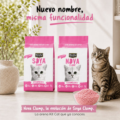 Pack 12 Kit Cat Arena Eco Nova Clump - Strawberry 7 L Arena para gatos - Dulce y Frutal Suave