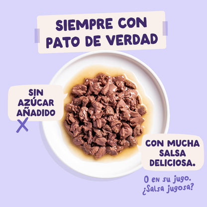 Sobres de comida húmeda Pato &amp; Pavo en Salsa para Gatos Adultos | Edgard &amp; Cooper 85 g