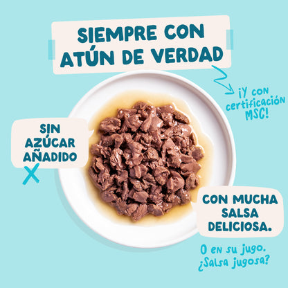 Sobres de comida húmeda Atún &amp; Pollo en Salsa para Gatos Adultos | Edgard &amp; Cooper 85 g