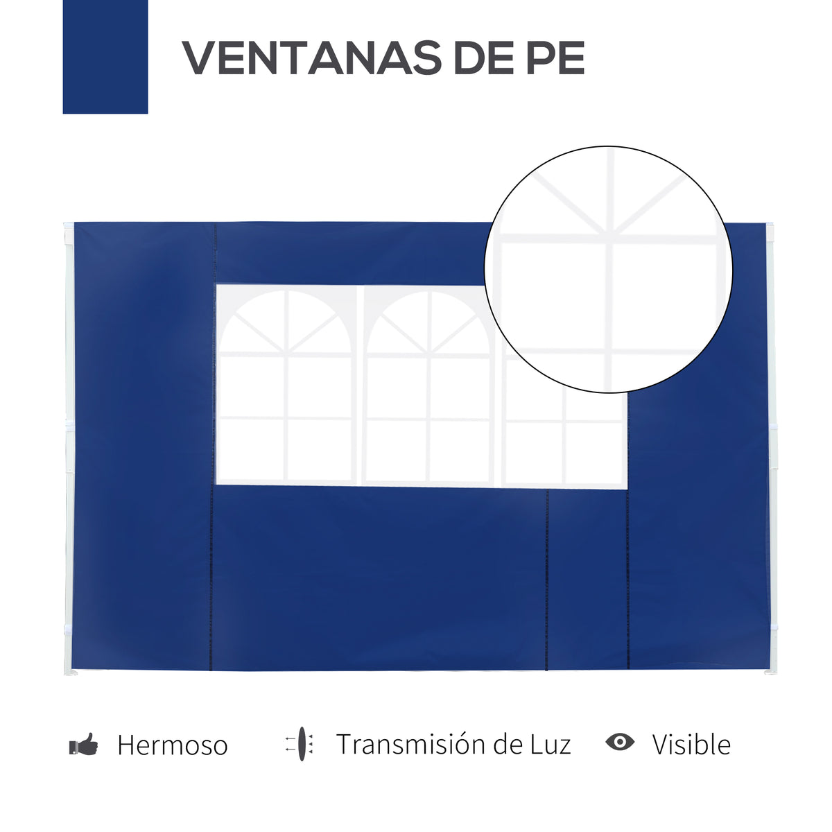 2 Paredes Parte Laterales Outsunny Azul 300x200 Cm_5