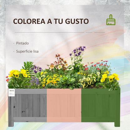 Jardinera Outsunny Madera De Abeto Gris 70x30x25 Cm_5