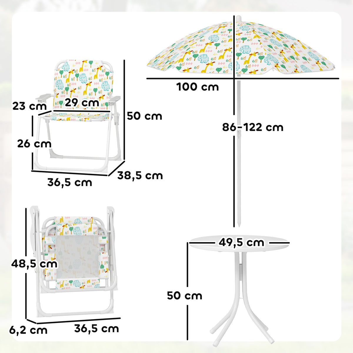 Aiyaplay Conjunto De Mesa Y Sillas Infantil De Jardín De 4 Piezas Blanco_2