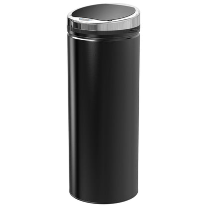 Balde De Lixo Automático Homcom Aço Inoxidável Preto 30,5x30,5x81,5 Cm_0