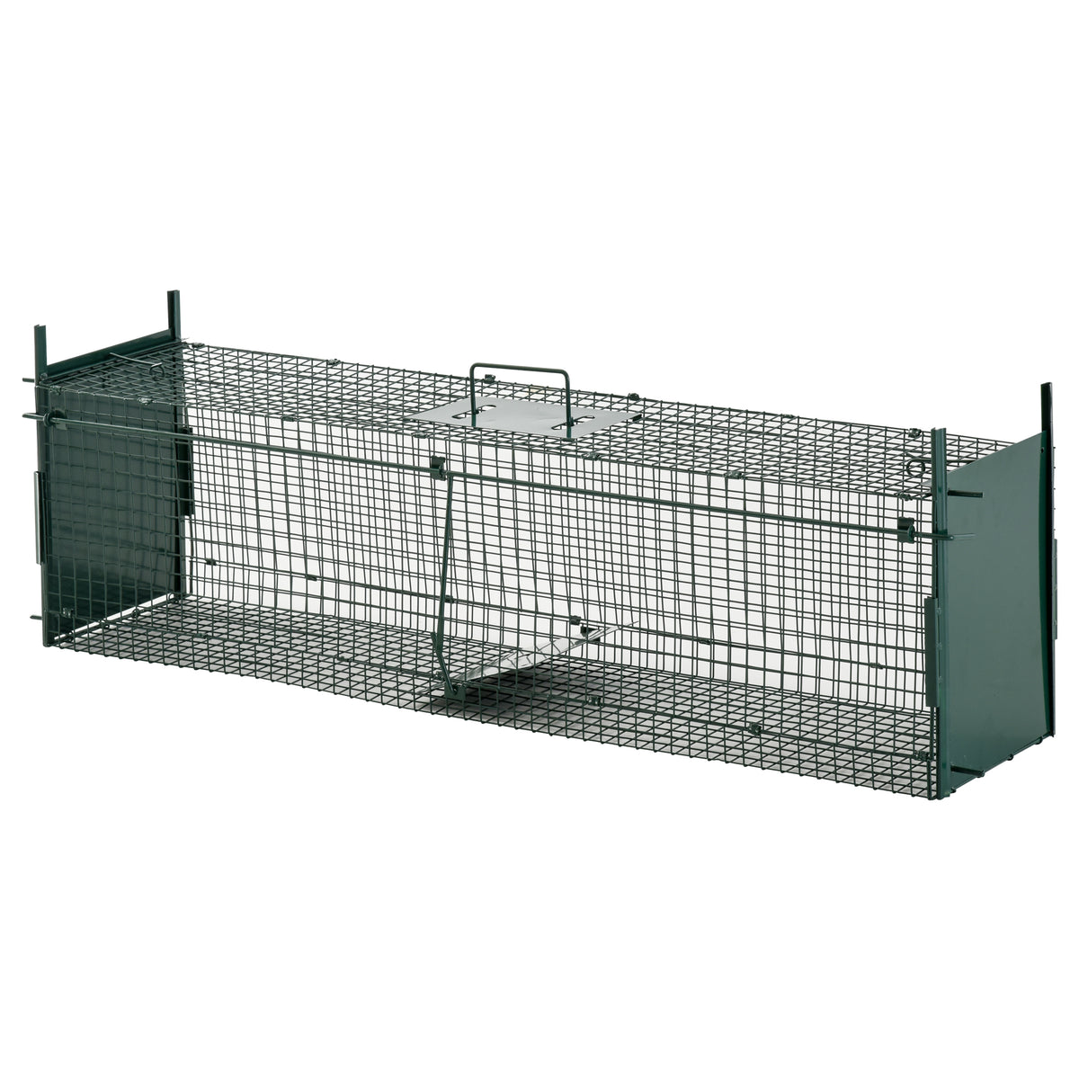 Trampa Para Animales Vivos Pawhut Verde Oscuro 100x25x28 Cm_0