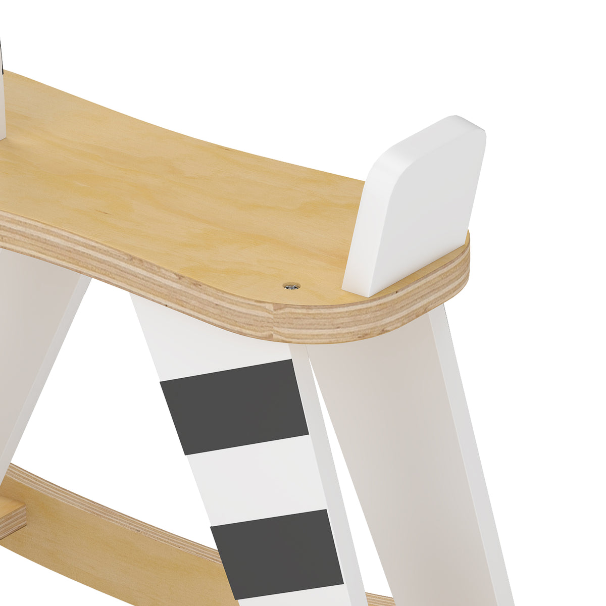 Caballito Balancín Bebés Aiyaplay Mdf, Tablero Multicapa Negro Y Blanco 68x26x53 Cm_4
