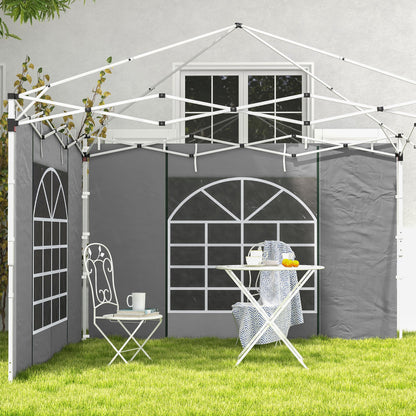 Paredes Laterales Carpa Outsunny Tela Oxford Gris Claro 295x195 Cm_3
