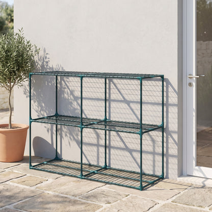 Soporte Para Plantas Outsunny Acero, Plástico Verde Oscuro 143x48x100 Cm_1