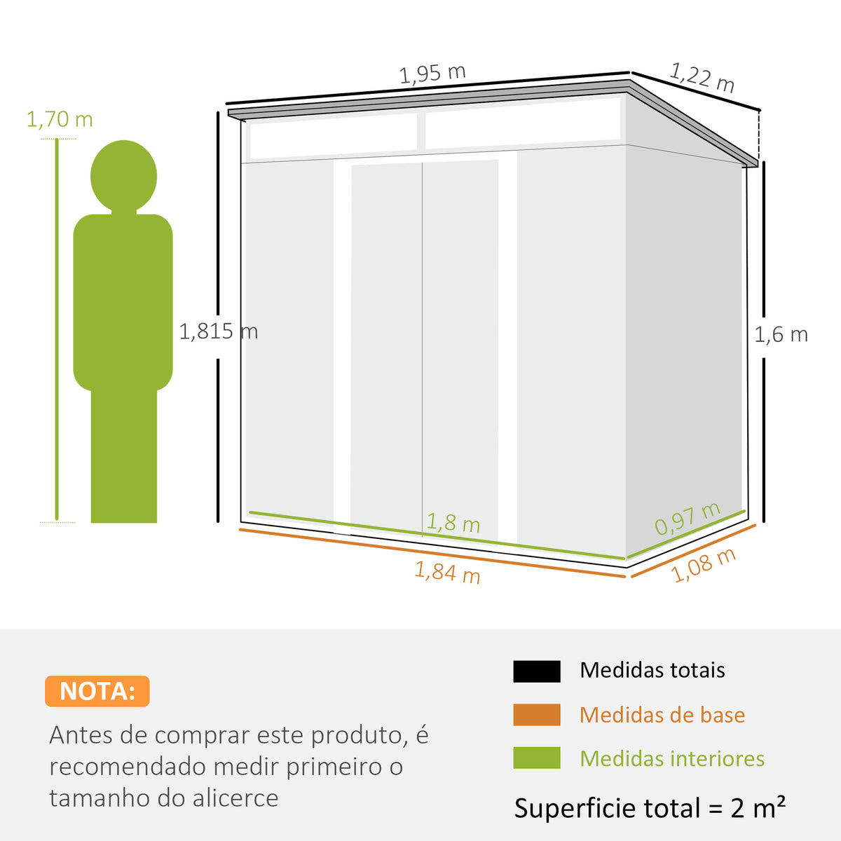 Caseta De Jardín Outsunny Acero Galvanizado Gris Oscuro 195x122x181.5 Cm_2