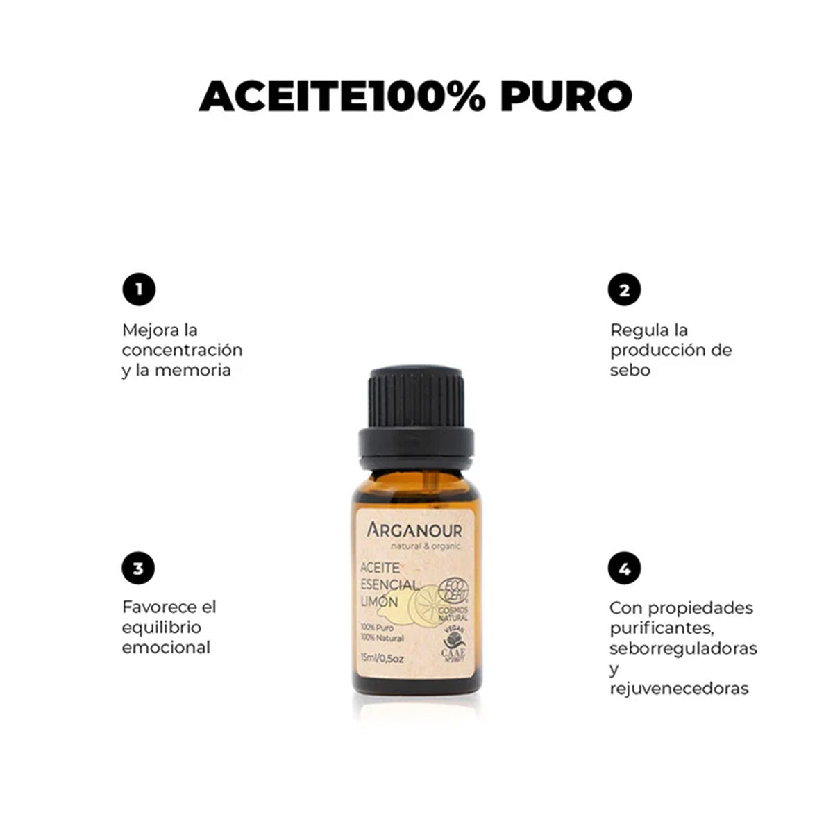 Aceite esencial Limón 100% puro Arganour 15ml