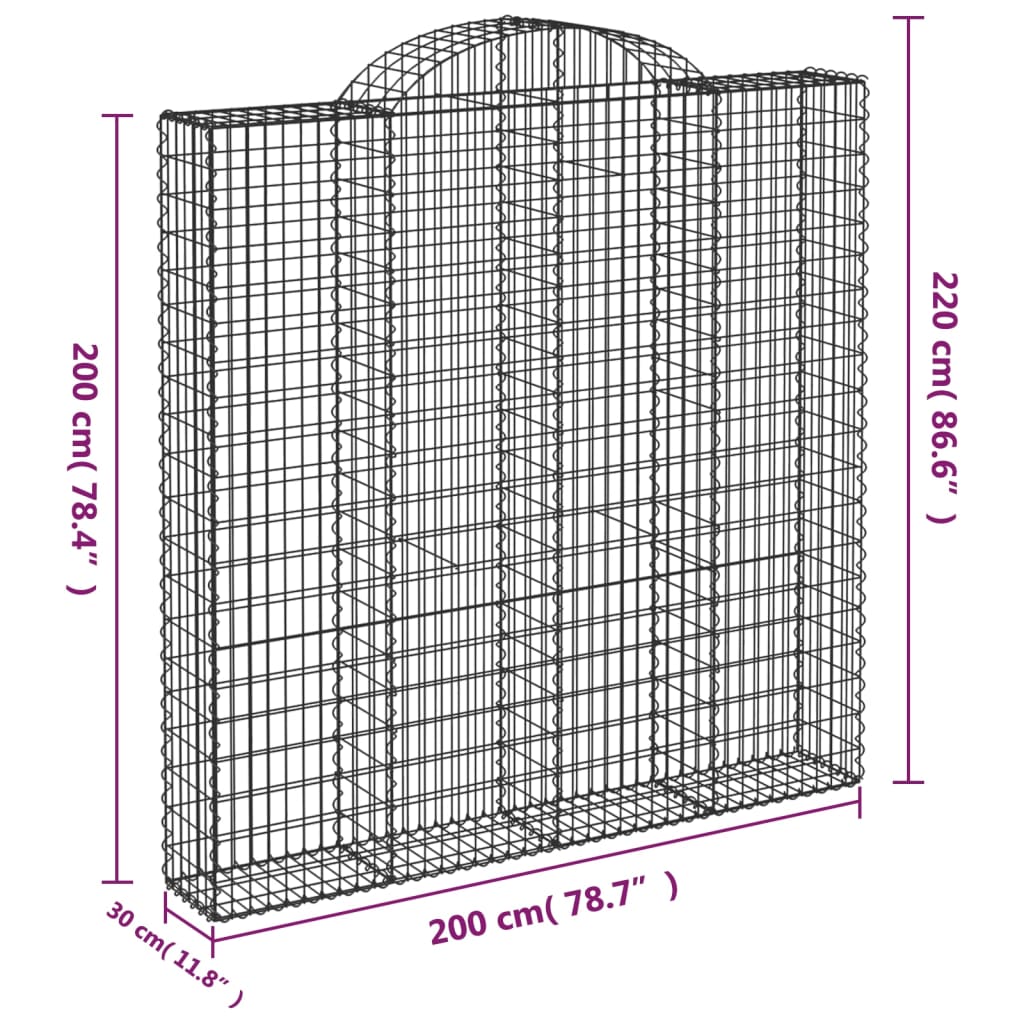 Cestas De Gaviones 4 Uds Forma De Arco Hierro 200x30x200/220 Cm_5
