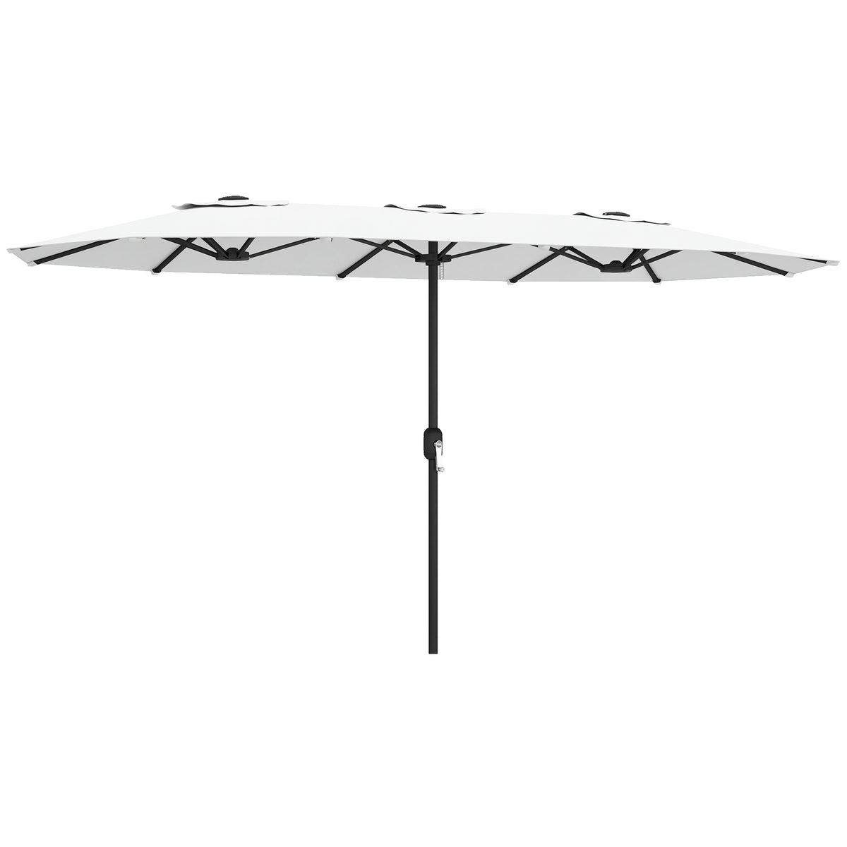 Sombrilla Doble Outsunny Metal, Poliéster Blanco 459x266x235 Cm_0