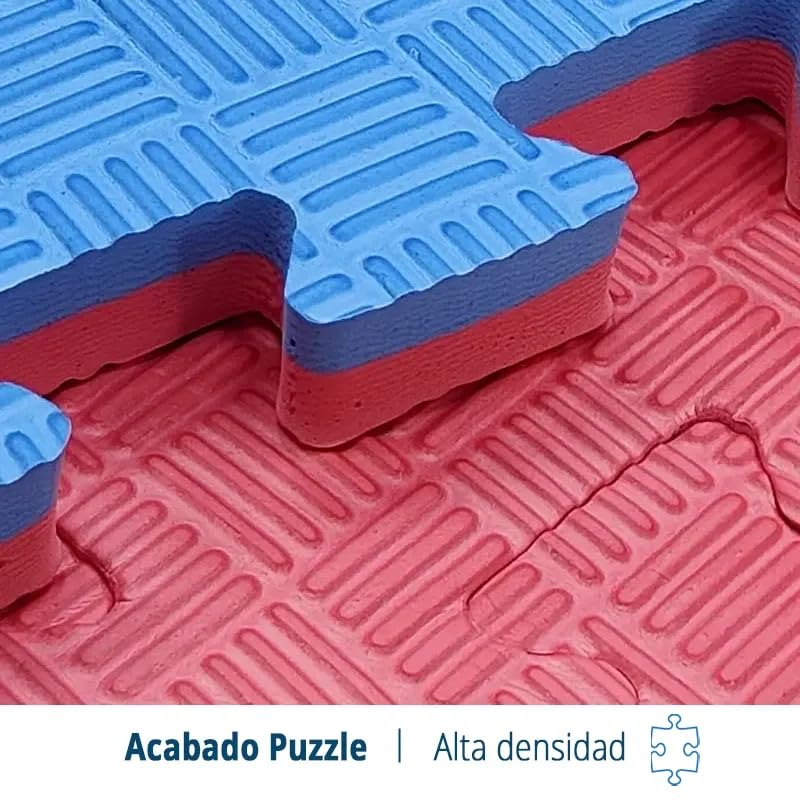 Tatami Puzzle Eva Para Suelo Infantil 1x1m X25mm Rojo - Azul Pack Ahorro 12 Unidades_1
