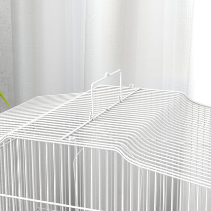 Jaula Para Pájaros Pawhut Acero, Madera Blanco 46.5x36x59 Cm_4