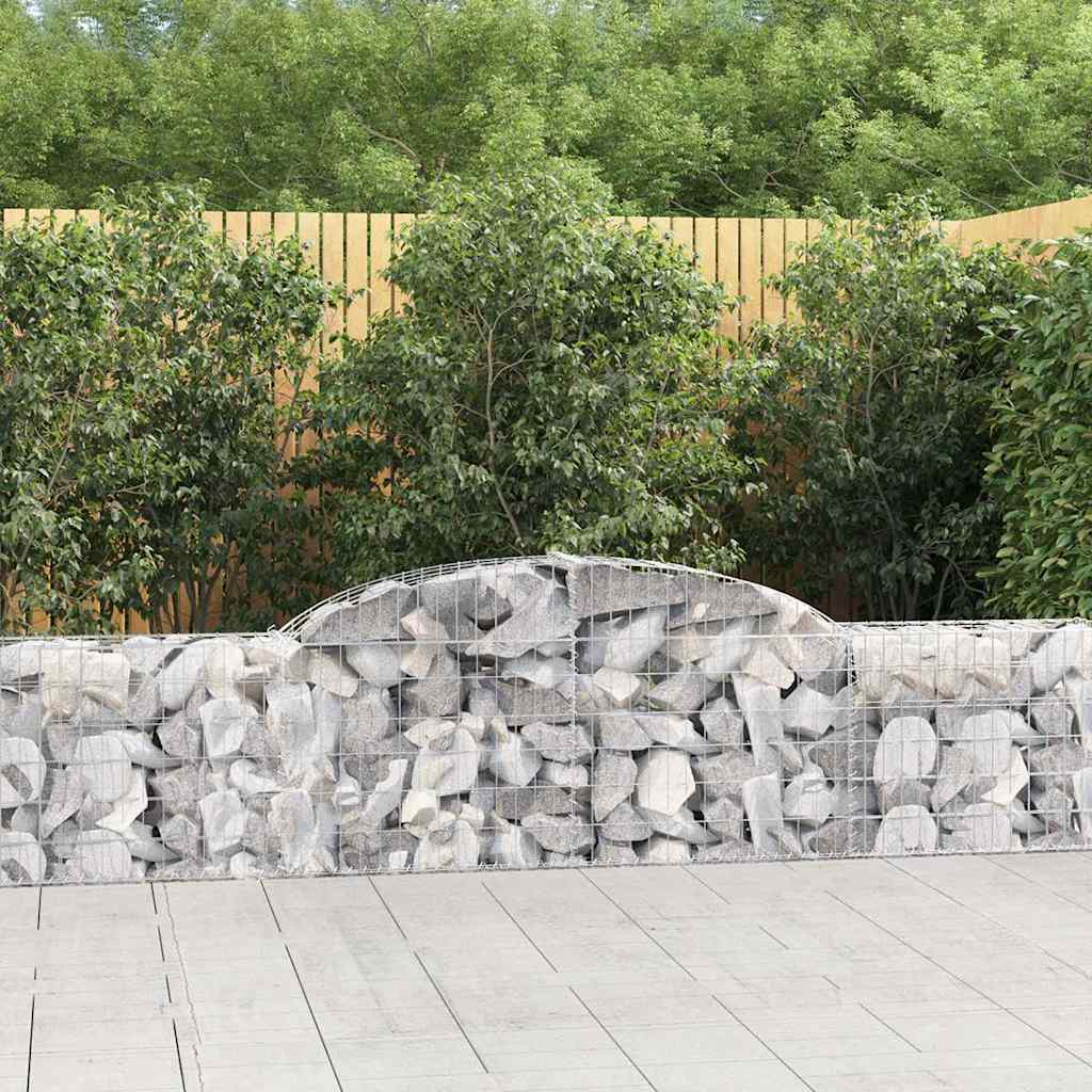 Cestas De Gaviones 4 Uds Forma De Arco Hierro 300x30x60/80 Cm_1