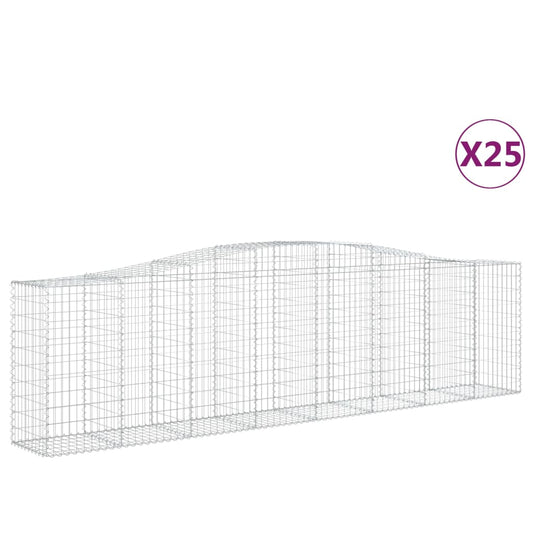 Cestas De Gaviones 25 Uds Forma De Arco Hierro 400x50x100/120cm_0