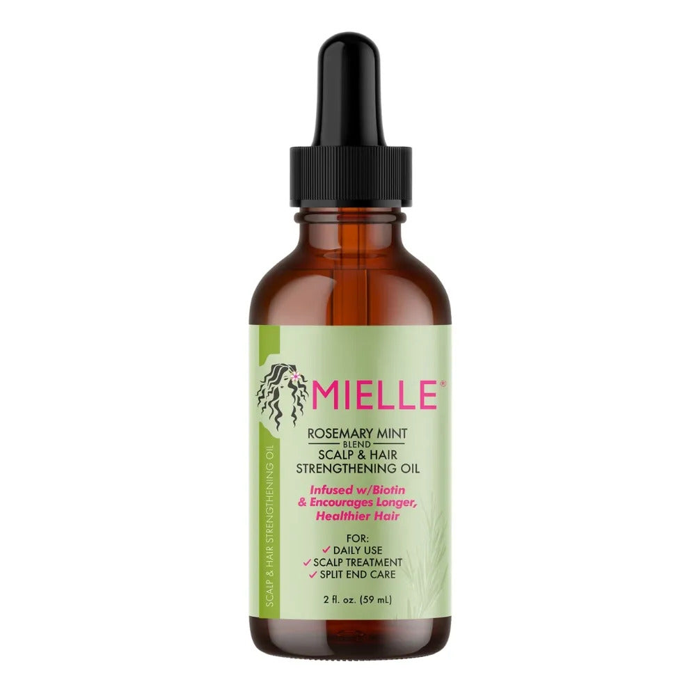 Aceite Fortalecedor Para Cuero Cabelludo Y Cabello Romero Y Menta Mielle Organics 59ml_0