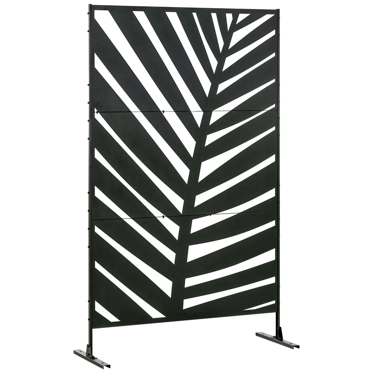 Biombo Para Exterior Outsunny Acero Negro 122x45x198 Cm_0