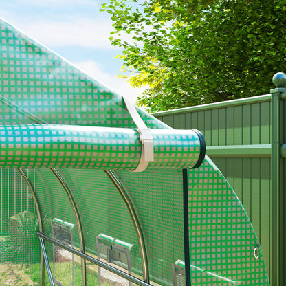 Invernadero De Túnel Outsunny Pe, Metal Galvanizado Verde 295x195x196 Cm_4