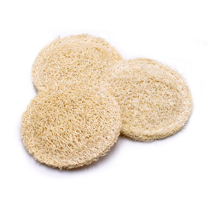 Discos faciales de Luffa-exfoliantes. 7 Ø cm. Estuche 3 uds. Azal.