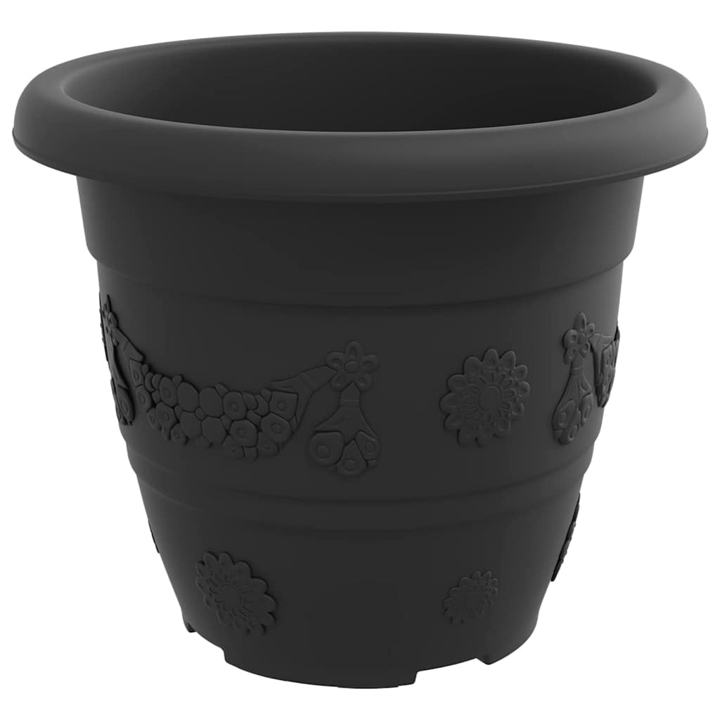 Maceta Redonda Para Flores 24 Uds. Negro Ø 26 X 21.5 Cm_4