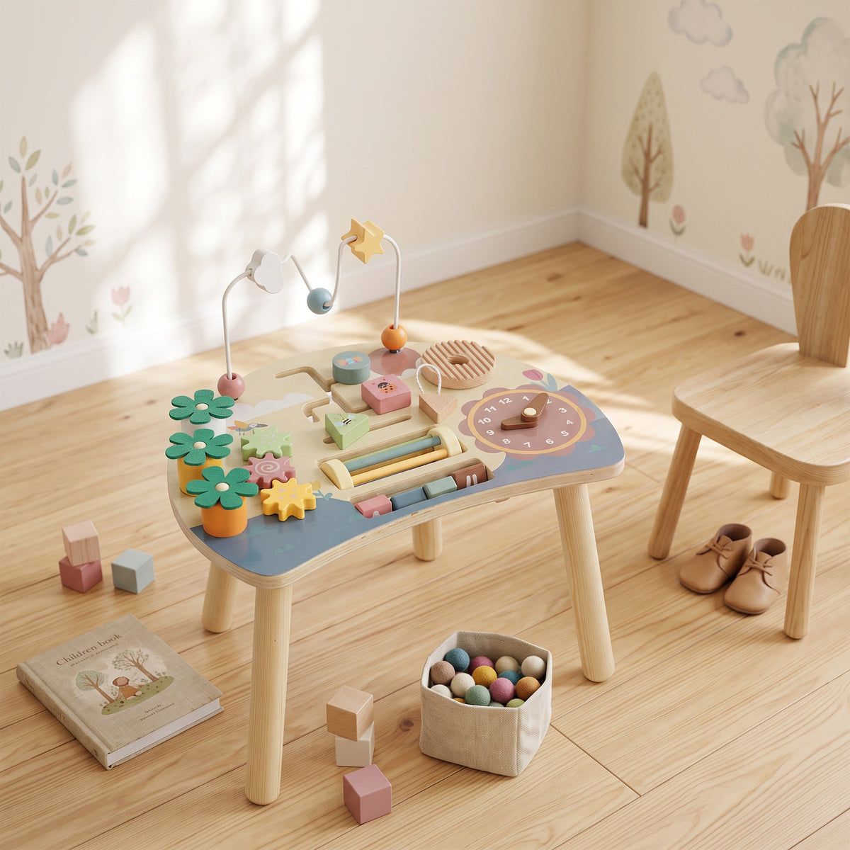 Mesa De Actividades Para Bebé Aiyaplay Madera Contrachapada, Madera De Pino Multicolor 39.8x29.7x37.5 Cm_1
