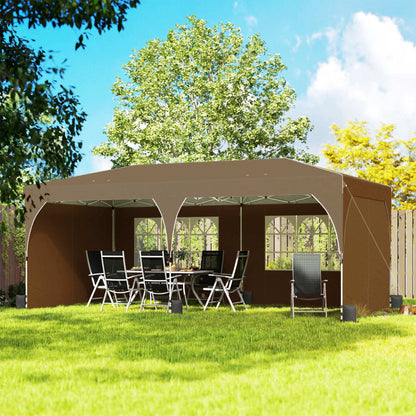 Carpa Plegable Outsunny Tela Oxford, Metal Beige 595x300x275 Cm_1