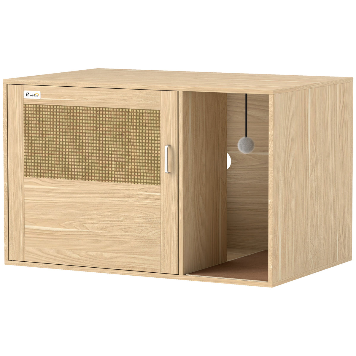 Mueble Arenero Pawhut Aglomerado De Madera Roble 80x50x50 Cm D31-105v00ak_1