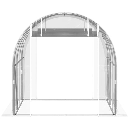 Invernadero De Túnel Outsunny Acero Galvanizado, Pe Transparente 295x195x195 Cm_3