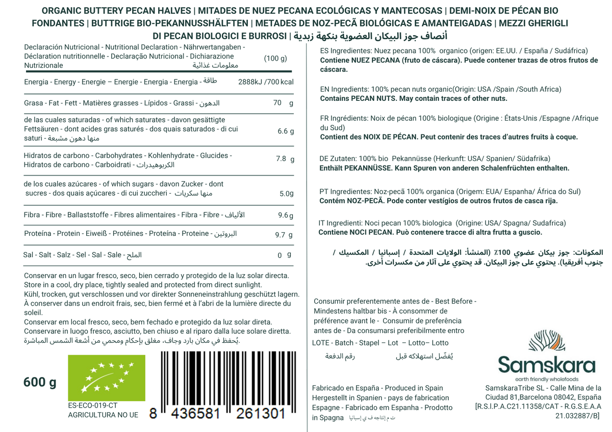Mitades De Nuez Pecana Mantecosa - Envasadas Al Vacío - 600g | Fruto Seco Ecológico Premium, Snack Vegano Natural_2
