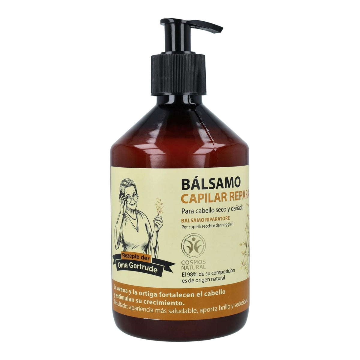 Bálsamo capilar reparador cabellos secos y dañados Oma Gertrude, 500 ml