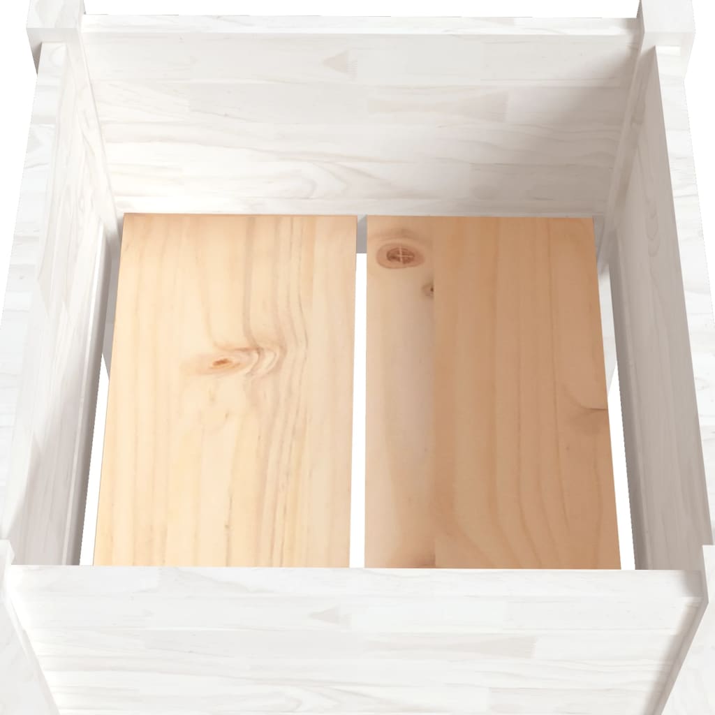 Jardinera De Madera Maciza De Pino Blanco 40x40x70 Cm_4