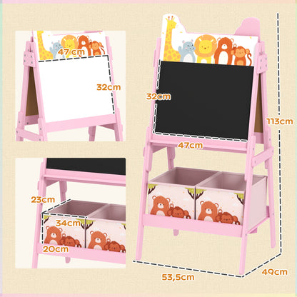 Caballete Infantil Aiyaplay Mdf, Tela No Tejida Rosa 53.5x49x113 Cm_2