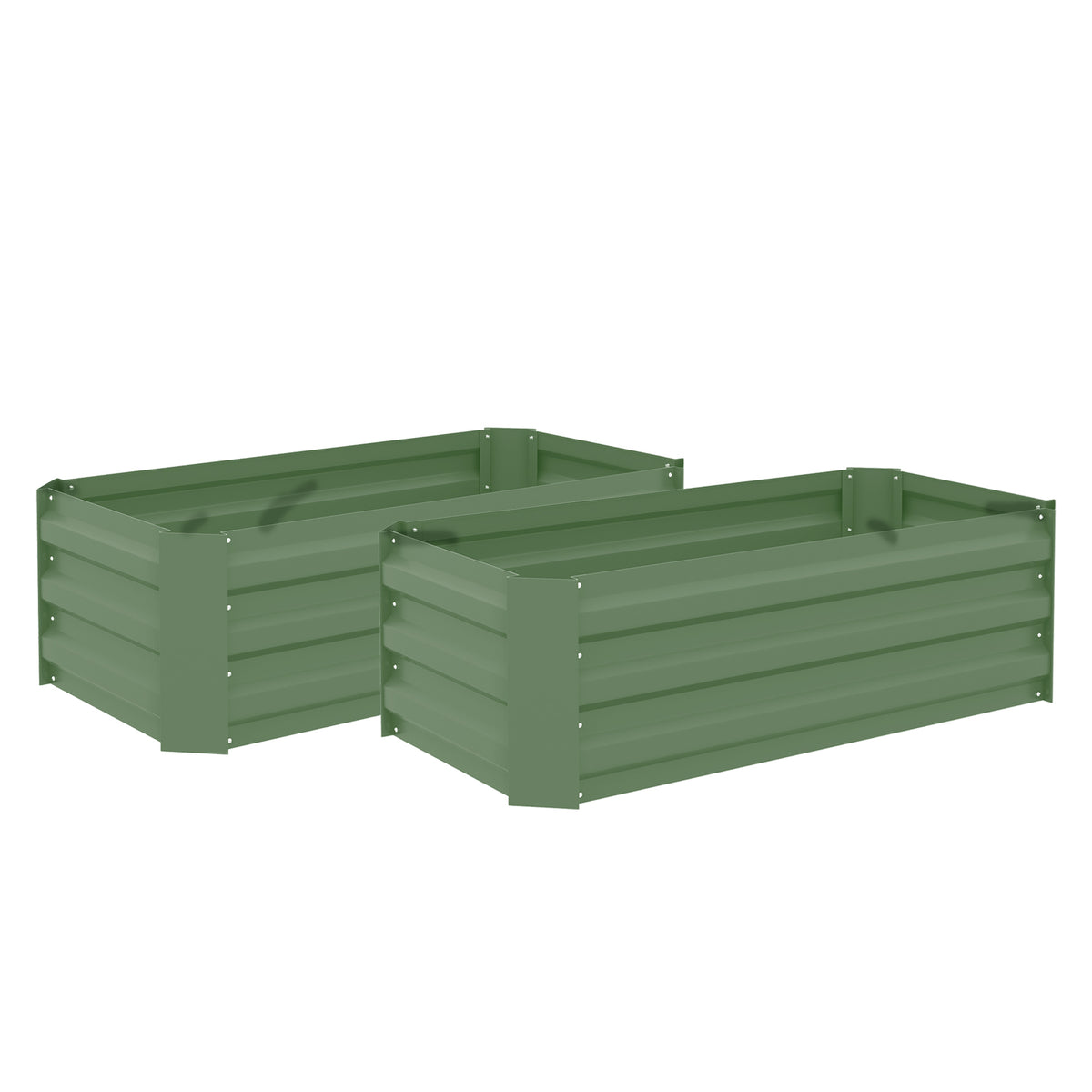 Jardineras Exterior Grandes Outsunny Acero Galvanizado Verde 100x50x30 Cm_0