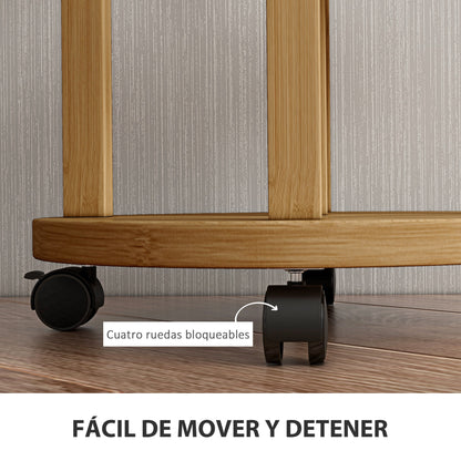 Soporte Para Plantas Outsunny Bambú Madera Natural 33x33x90 Cm_5
